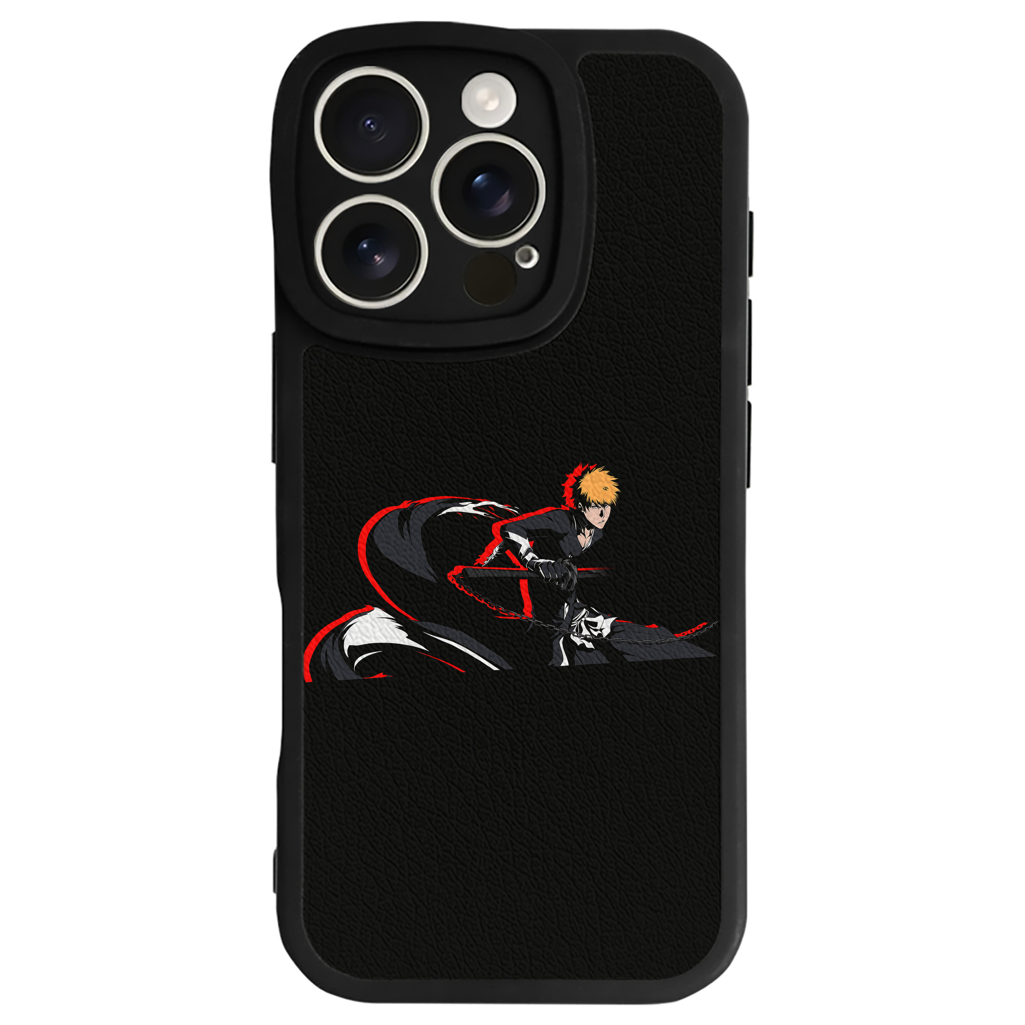 ブリーチ 黒崎一護（くろさき いちご）BLEACH Kurosaki Ichigo 【iPhone 16シリーズ対応】シリコンスマホケース（レザー調） 材質：シリコン